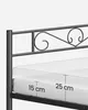 A close-up of a bed frame with a mattress, indicating measurements. Náhled obrázku produktu