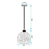 A diagram of a pendant lamp with dimensions indicated. Anteprima dell’immagine prodotto