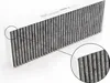 A close-up view of a pleated air filter on a white background, with a magnified inset showing the filter's texture. Voir les images du produit