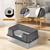 Katzentoilette Katzenklo Edelstahl xxl, Halb-Offen Produktbild-Vorschau 4