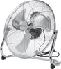 A silver floor fan. Voir les images du produit