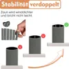 Diagram showing how to install a fence panel for increased stability, with happy and sad face icons indicating correct and incorrect installation. Podgląd zdjęcia produktu