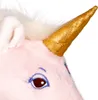 Close-up of a pink unicorn's head, showing its eye, ear, and golden horn. Produktbild-Vorschau