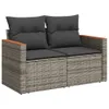 Design 10-tlg. Garten-Sofagarnitur mit Kissen Grau Poly Produktbild-Vorschau 4