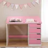 Kinderschreibtisch EMMA aus Kiefer Massivholz, weiß/rosa - Produktbild-Vorschau 3