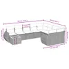 Design 10-tlg. Garten-Sofagarnitur mit Kissen Schwarz Poly Produktbild-Vorschau 3