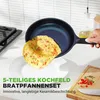 NutriChef Pfannenset 5-teilig – Grillpfanne, Wokpfanne, Produktbild-Vorschau 3