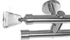 Gardinenstange Ø 20mm I Metall in Edelstahl Look 2-läufig Produktbild-Vorschau 1