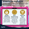 A pink tablet case with a screen displaying parental control features. Produktbild-Vorschau
