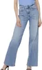 A person wearing light blue wide-leg jeans. Produktbild-Vorschau