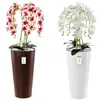 Orchidea artificiale a cascata bouquet bianco in vaso rame Anteprima dell’immagine prodotto 10