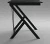 Side view of a black computer desk with an X-shaped leg design. Podgląd zdjęcia produktu
