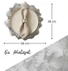 Tischset Metallic Blume 6er Set abwaschbar, rundes Platzset Produktbild-Vorschau 3
