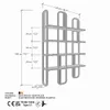 A technical drawing of a bookshelf with dimensions and material information. Podgląd zdjęcia produktu