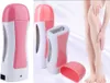 A collage showing a waxing kit and a woman's legs. Produktbild-Vorschau
