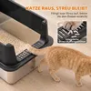 PawHut 2er-Set Katzenklo Edelstahl XL mit Hohem Rand Deckel Produktbild-Vorschau 4