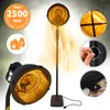 Collage of images showing a retro infrared patio heater, its heating element, a control knob, and its base. Anteprima dell’immagine prodotto