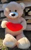 XXL Teddybär creme mit Herz Kuschelbär 100cm Teddy Bär Produktbild-Vorschau 2