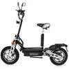 A black electric scooter with a seat is shown against a white background. Náhled obrázku produktu