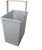 A light gray plastic trash can insert with a handle, shown against a white background. Voir les images du produit