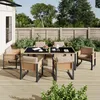 Merax Polyrattan-Esstisch-Set für 6 Personen, Gartenmöbel Produktbild-Vorschau 6
