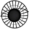 A top-down view of a black metal fire pit basket. Produktbild-Vorschau