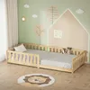 ML-Design Kinderbett 90x200 cm Natur Bodenbett für Kinder Produktbild-Vorschau 7