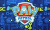 A close-up of a Paw Patrol themed fabric with the show's logo prominently displayed. Produktbild-Vorschau