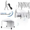 Diagram showing the steps for setting up a pop-up tent. Produktbild-Vorschau