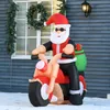 HOMCOM Nafukovací Santa Claus na motocykli, 165 cm, darček Náhľad obrázku produktu 2