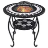vidaXL Table de feu Mosaïque céramique noir et blanc 68 cm Voir les images du produit 3