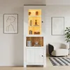 Merax Hochschrank Sideboard mit LED, Glasvitrine mit 2 Produktbild-Vorschau 16