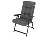 A gray outdoor chair cushion with black trim, shown on a white background. Náhľad obrázku produktu