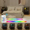 Nachttisch mit LED-Beleuchtung 72.5cm hoch mit 2 Schubladen Produktbild-Vorschau 7