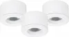 Three white LED spotlights are arranged in a group against a white background. Produktbild-Vorschau