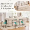 A split image showing a beige sofa bed in a room and a close-up of its features. Anteprima dell’immagine prodotto