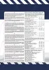 A product information sheet with nutritional facts and ingredients in multiple languages, overlaid on a blue and white striped background. Produktbild-Vorschau
