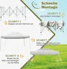 Diagram showing the steps to assemble a pop-up canopy tent. Náhľad obrázku produktu