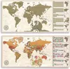 Mapa świata typu „scratch map” w stylu vintage – plakat w Podgląd zdjęcia produktu 4