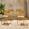 sweeek - 4er-Set Gartenstühle aus Stahl  - Ocker Produktbild-Vorschau 2