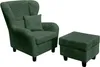 Ohrensessel mit Hocker Landhausstil Polster-TV-Lesesessel Produktbild-Vorschau 1