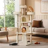 A cat tree with two cats in a living room setting. Podgląd zdjęcia produktu