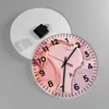 Wanduhr - Rund - Glasuhr - Abstraktion Marmor Rosa - Produktbild-Vorschau 2