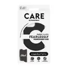 The image shows the retail packaging of a black phone case. Voir les images du produit