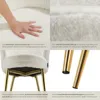 A collage of four close-up images showcasing the features of a chair, including its upholstery, texture, legs, and base. Produktbild-Vorschau