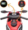 Close-up view of the handlebars and dashboard of a red electric motorcycle. Náhľad obrázku produktu