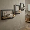 Scaffale da parete Relaxdays, set da 3 pezzi, metallo e Anteprima dell’immagine prodotto 5