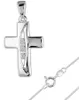 Kreuz Kette 925 Silber mit Zirkonia Anhänger + 38 cm Kette Produktbild-Vorschau 1