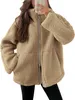 ASKSA Damen Teddy Fleece Jacke Warme Flanell Jacke Dicke Produktbild-Vorschau 1