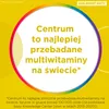 A yellow background with a circular graphic containing text about Centrum multivitamins. Produktbild-Vorschau